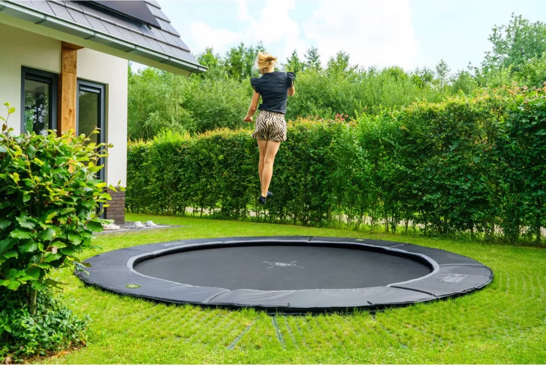 EXIT Dynamic Groundlevel Trampoline Ø366cm - Zwart