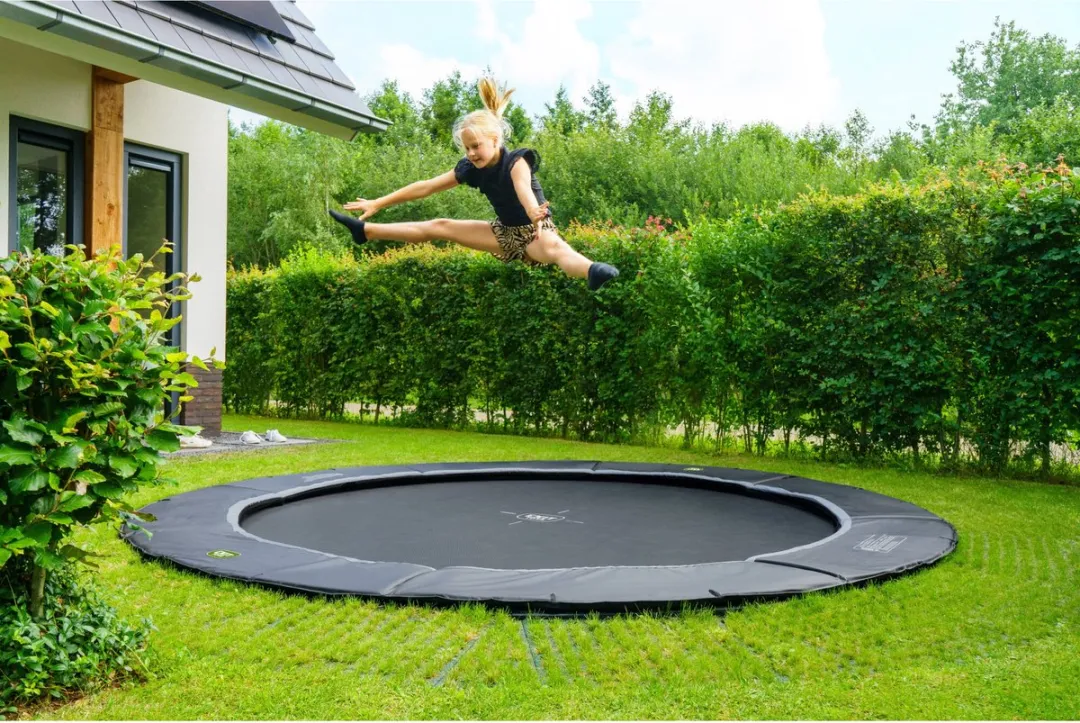 EXIT Dynamic Groundlevel Trampoline Ø366cm - Zwart
