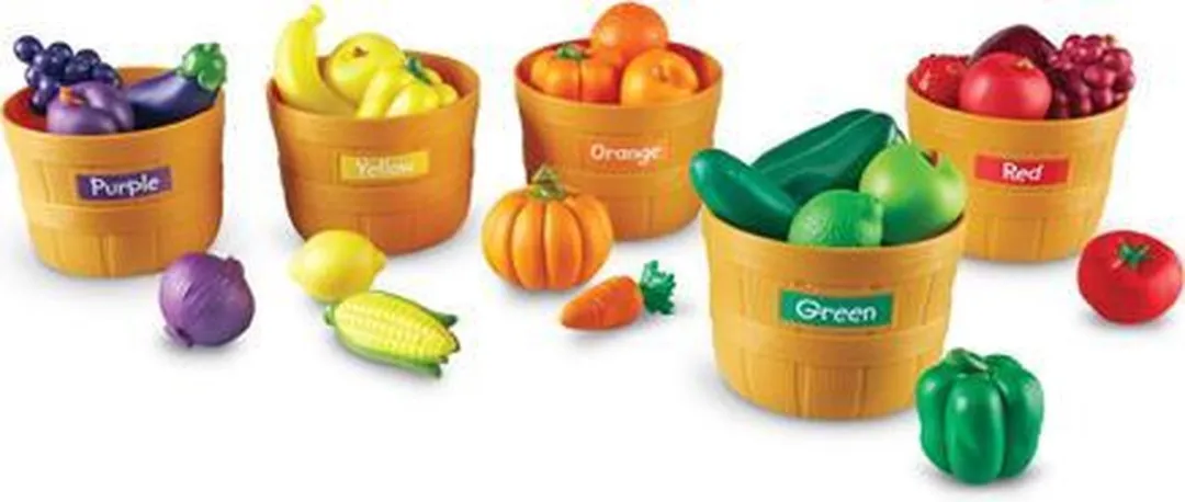 Learning Resources Marktkraamspel - 25 Voedingsmiddelen & 5 Manden - Multicolor