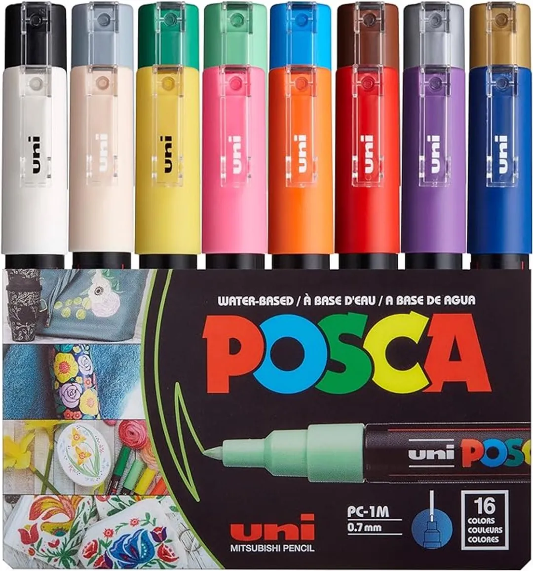 Posca PC-1MR Uni-ball Paint Markers - 16 Stuks Geassorteerd