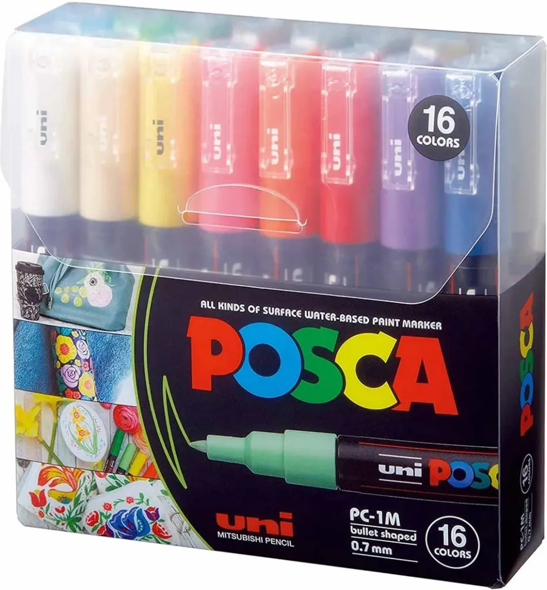 Posca PC-1MR Uni-ball Paint Markers - 16 Stuks Geassorteerd - afbeelding 6 van 6