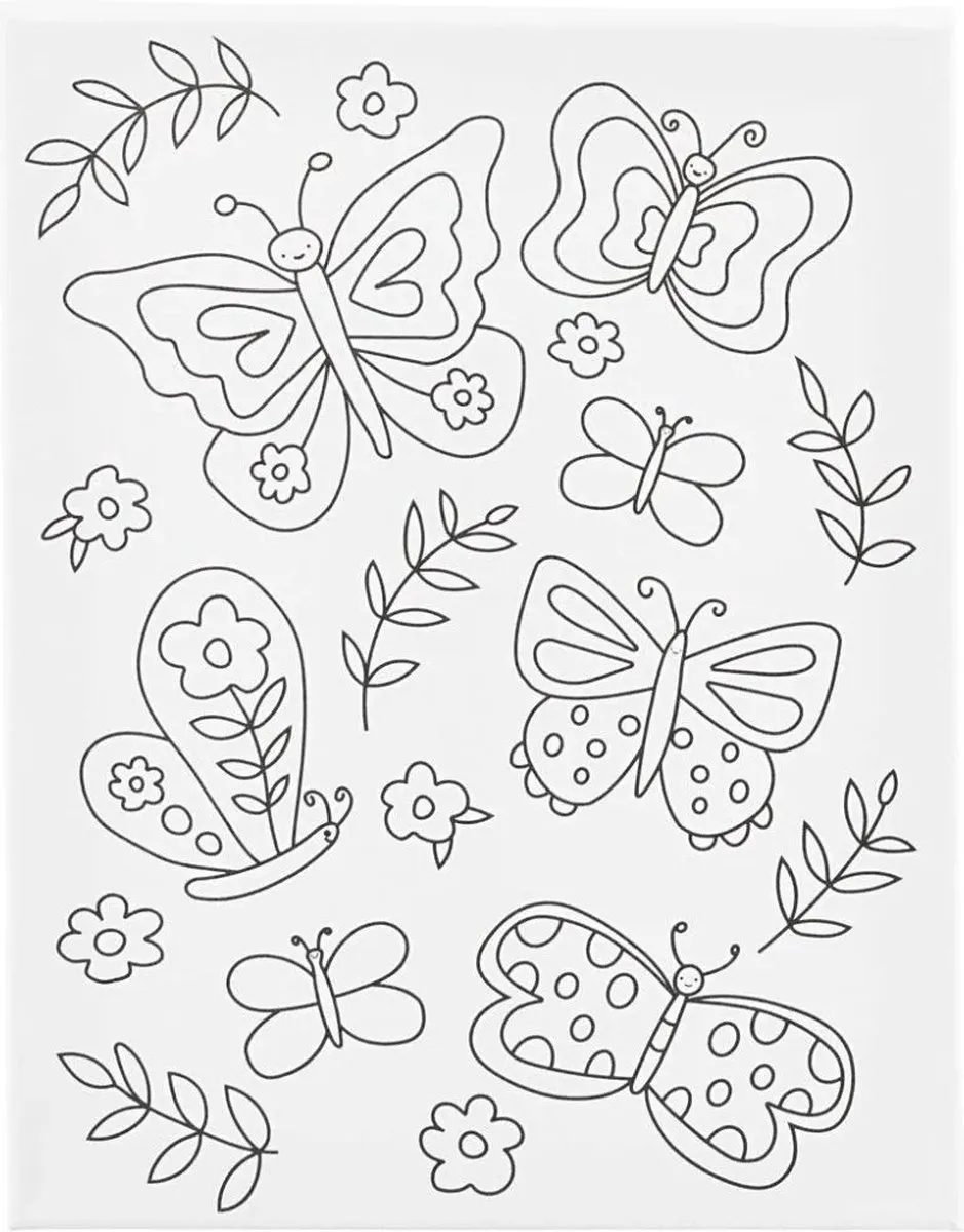 Creativ Company Schildercanvas Vlinders 24x30cm