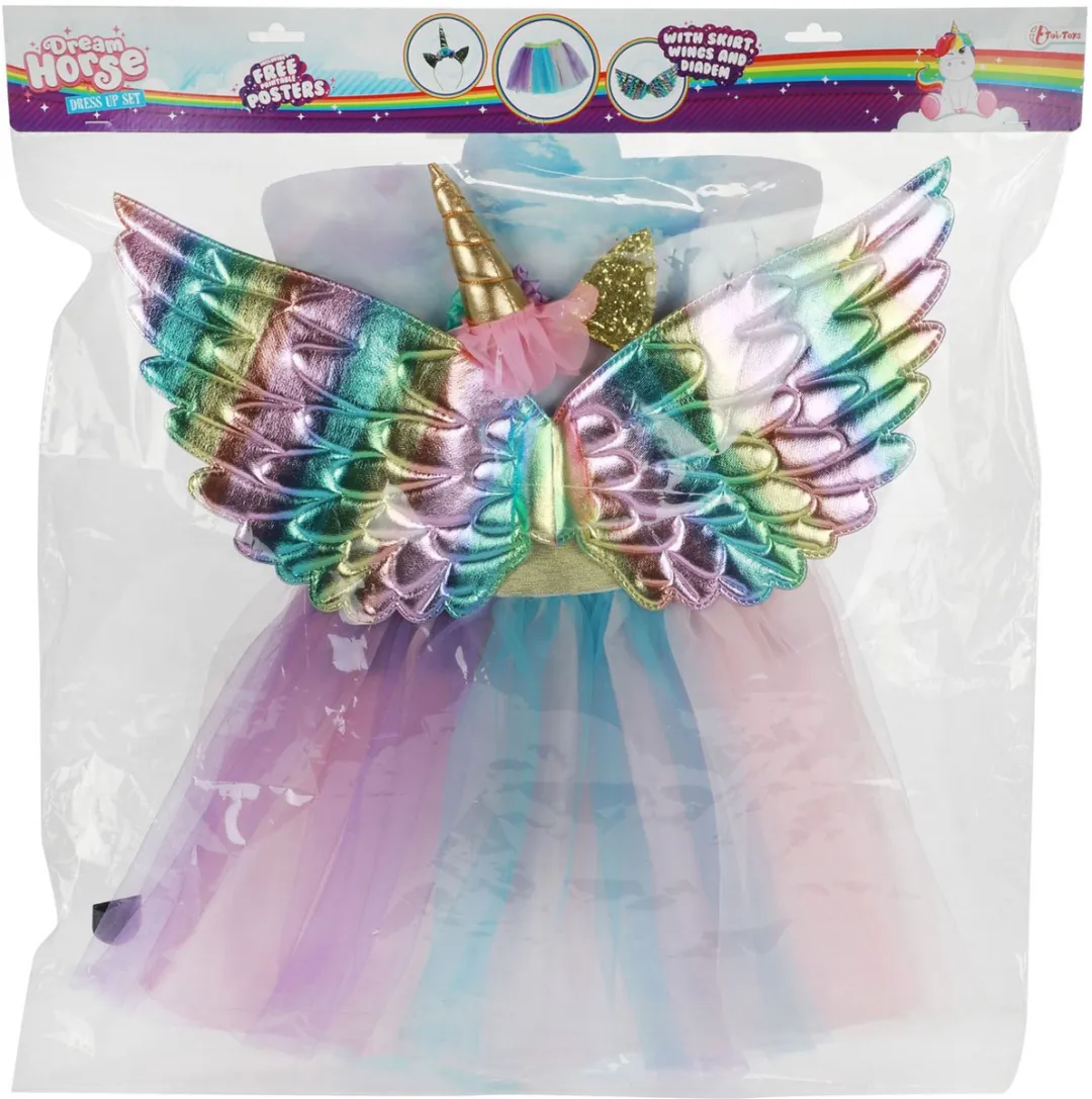 Toi-Toys Verkleed Speelset Eenhoorn - 3-delig - Blauw