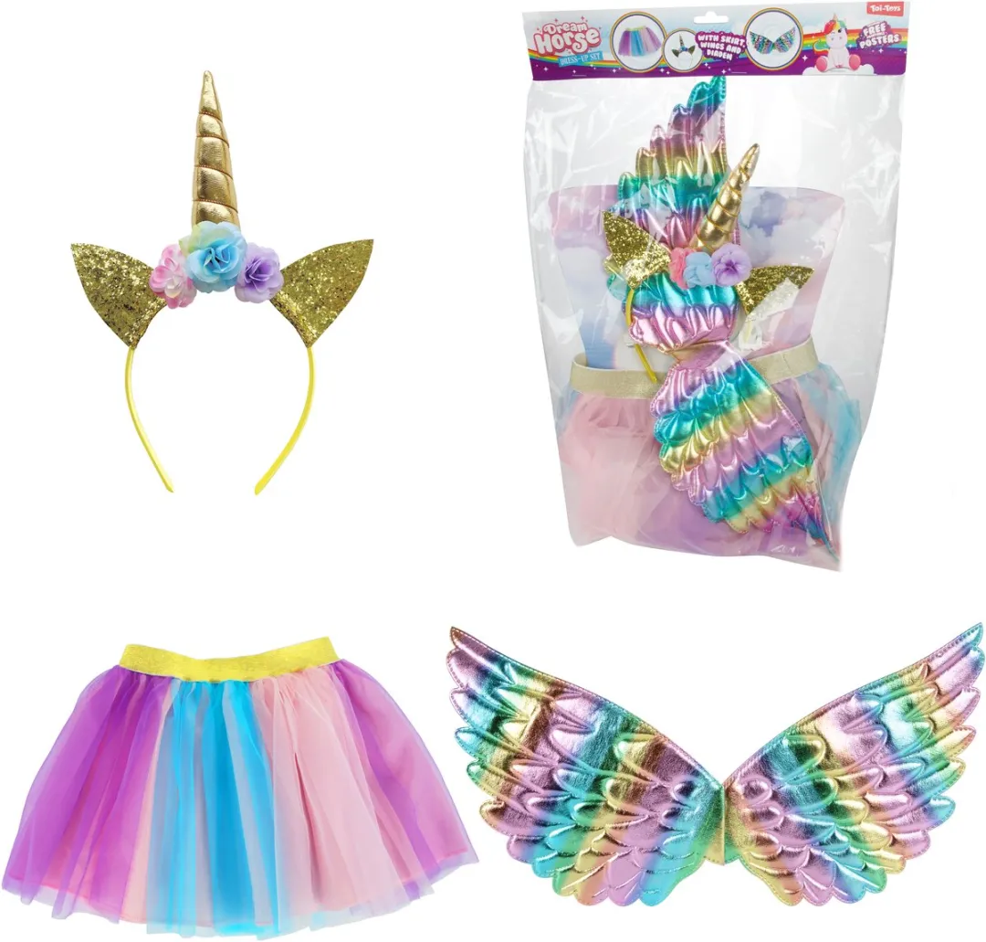 Toi-Toys Verkleed Speelset Eenhoorn - 3-delig - Blauw