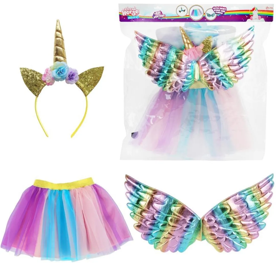 Toi-Toys Verkleed Speelset Eenhoorn - 3-delig - Blauw