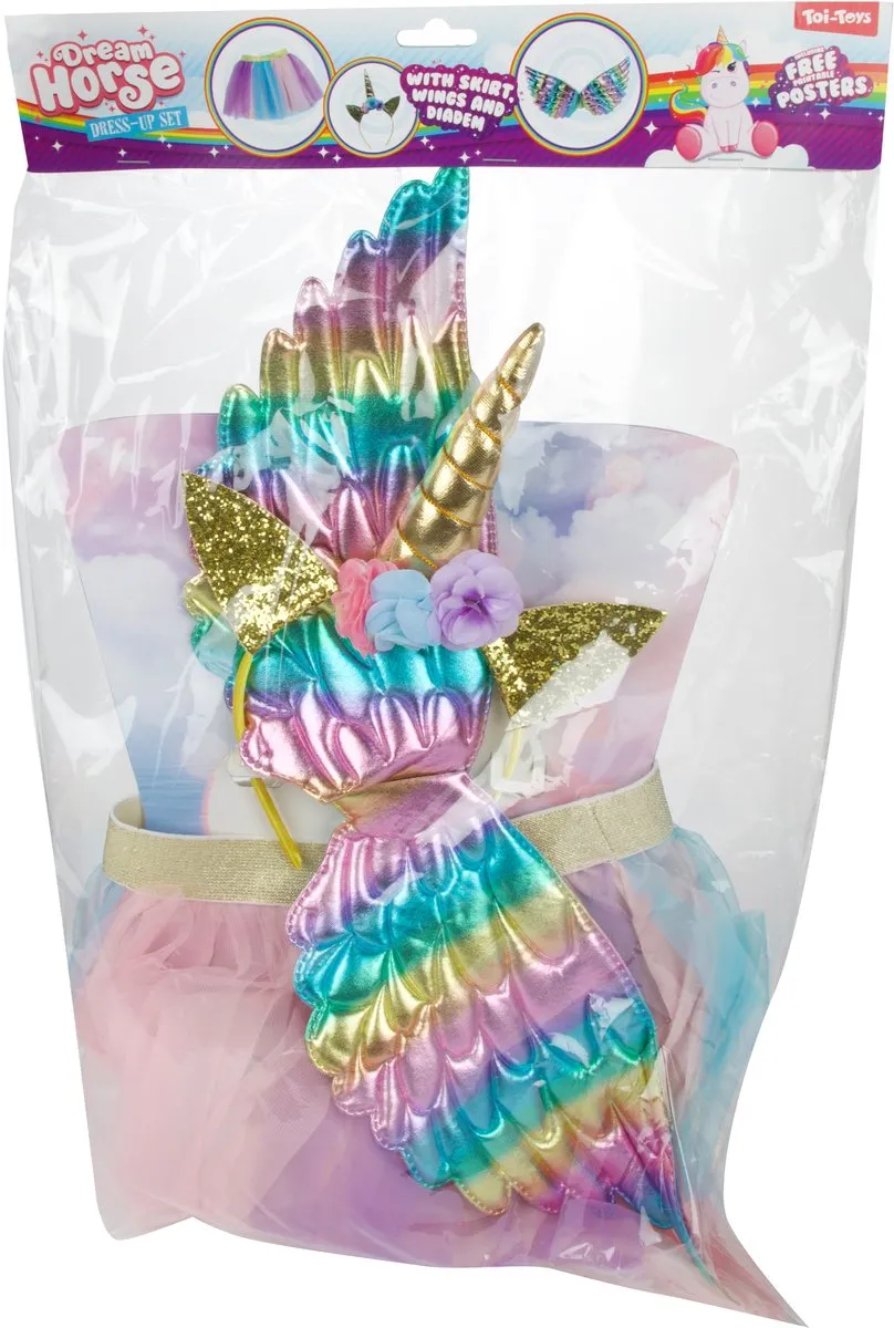 Toi-Toys Verkleed Speelset Eenhoorn - 3-delig - Blauw