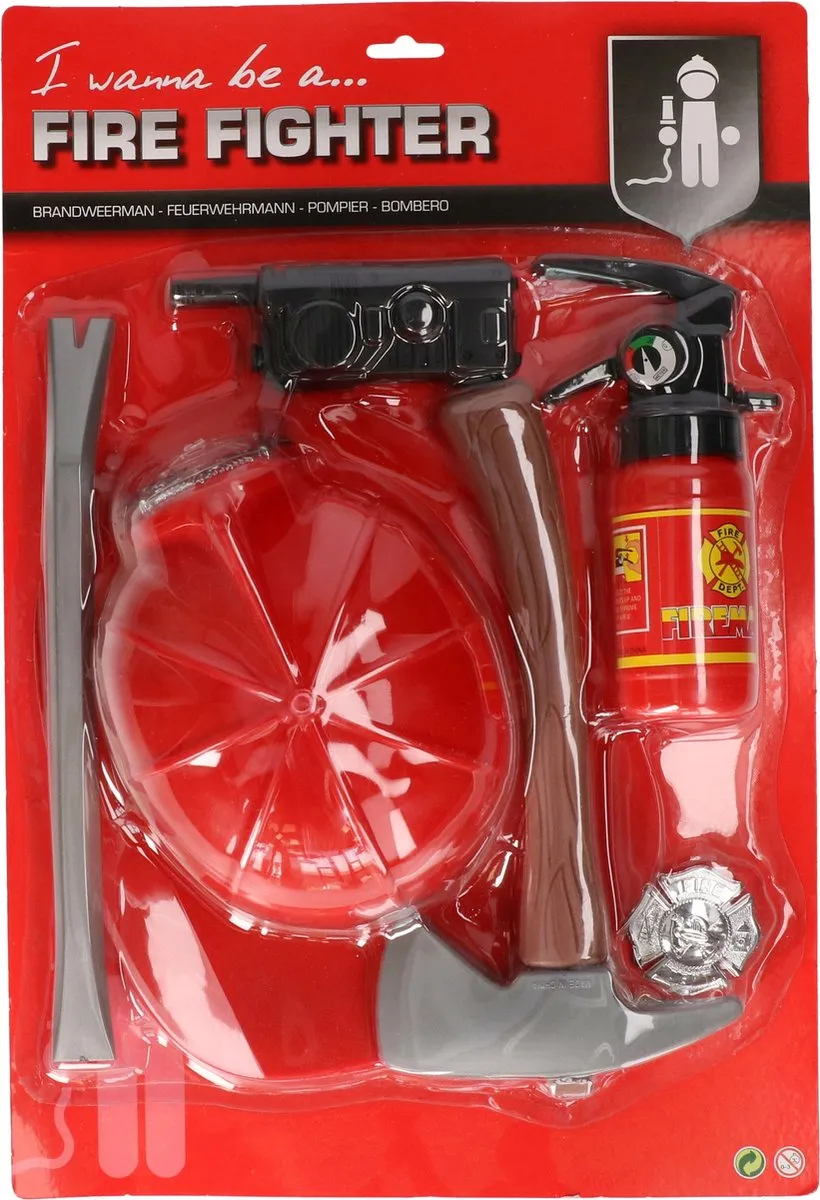 Johntoy Luxe Brandweerset - 6-delig Rood