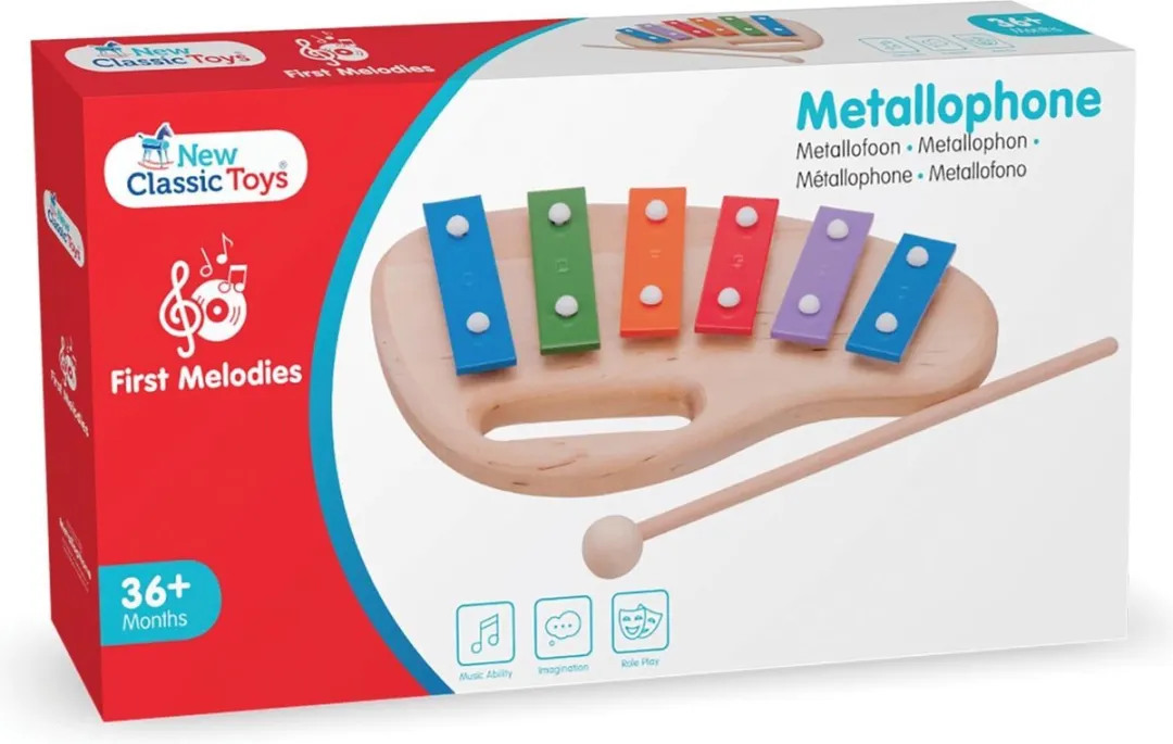 New Classic Toys Gekleurde Metallofoon 6-toons