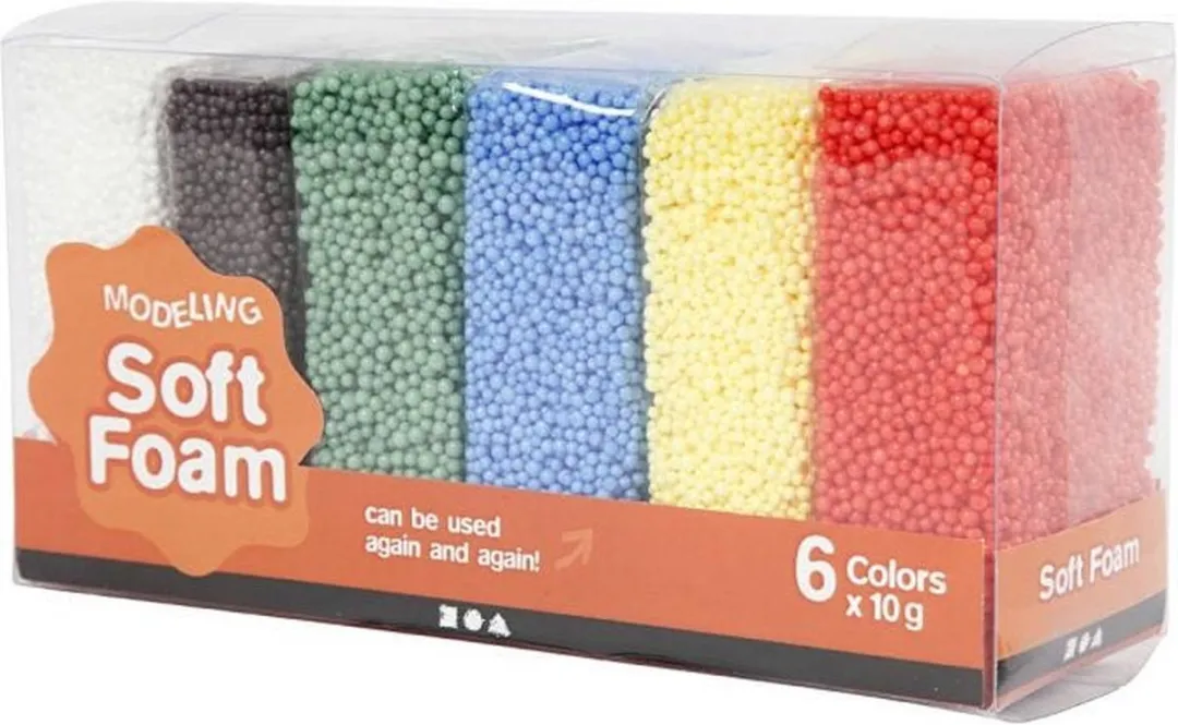 Creativ Company Soft Foam Set 6x10g - Multi