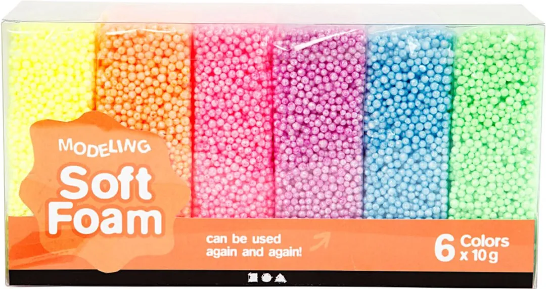 Creativ Company Soft Foam Set 6x10g - Multi