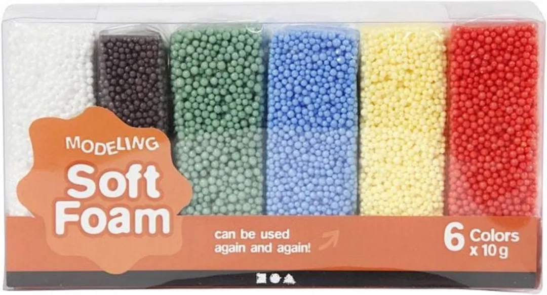 Creativ Company Soft Foam Set 6x10g - Multi