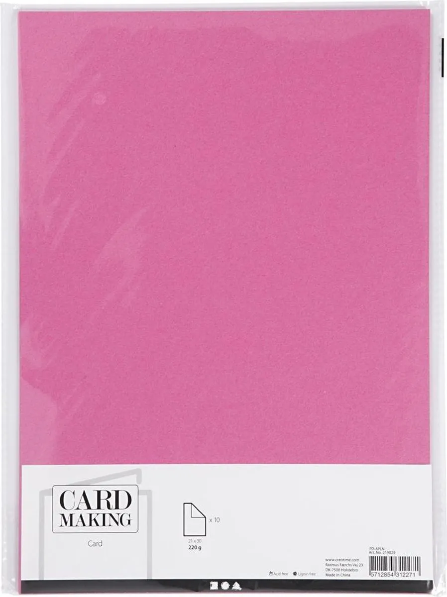 Creativ Company Creotime Karton A4 Roze - 10 Stuks