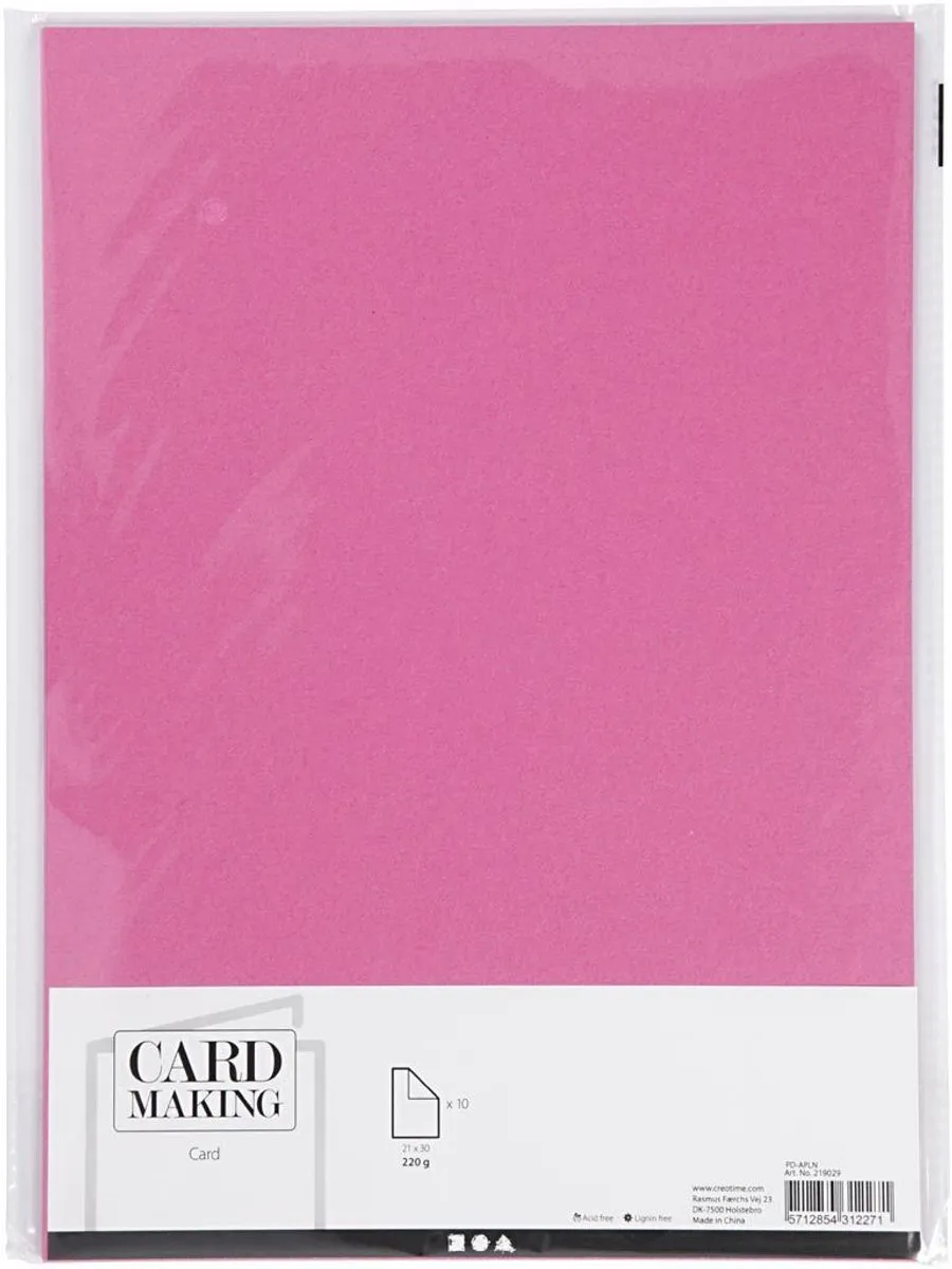 Creativ Company Creotime Karton A4 Roze - 10 Stuks