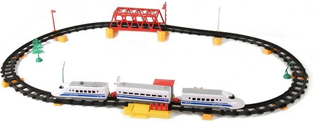 Johntoy Treinset Hoge Snelheid 50-delig - Blauw - 26935