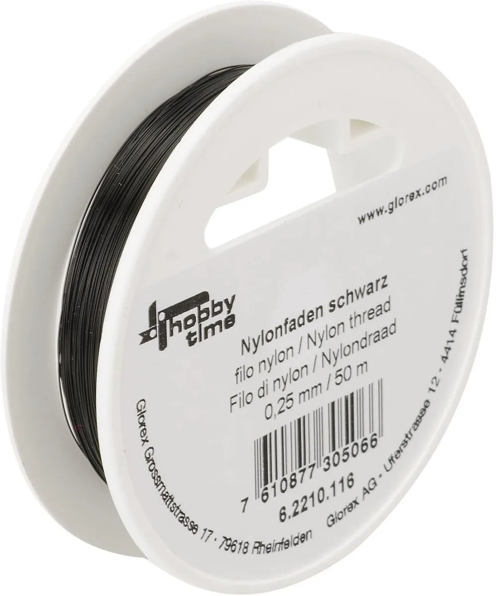 Glorex Hobby Nylon Draad 0.25mm - 100m (2x50m) Zwart