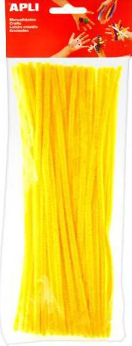 Apli Kids Chenille Draad Pijpenragers Geel 6mm x 30cm