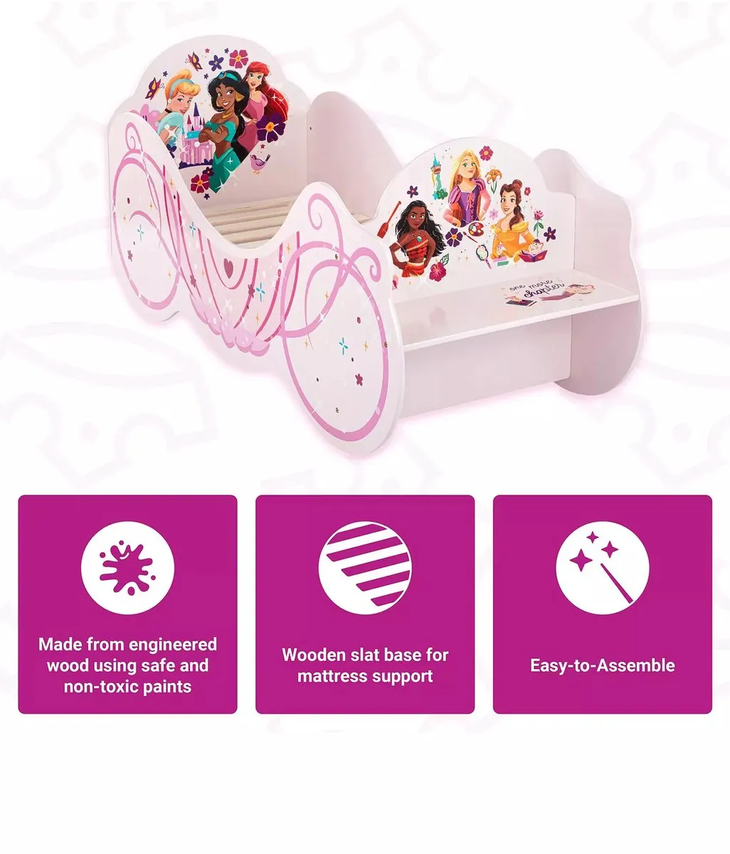 Disney Prinses Koetsbed Eenpersoons Bed - 70x140cm - Roze - afbeelding 5 van 5