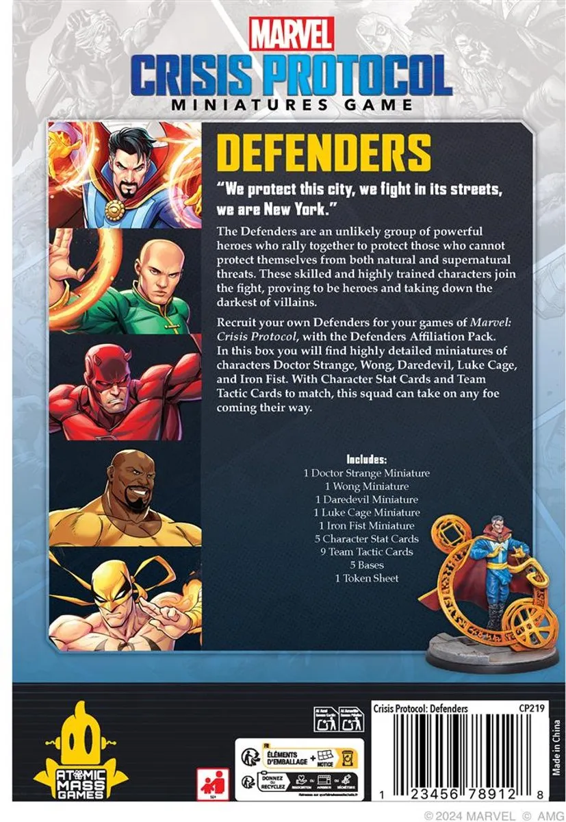 Marvel Crisis Protocol Defenders Affiliation Pack Miniaturen 841333129545