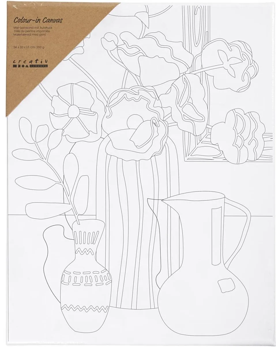 Creativ Company Schildercanvas Stilleven met bloemen 24x30cm - Multicolor