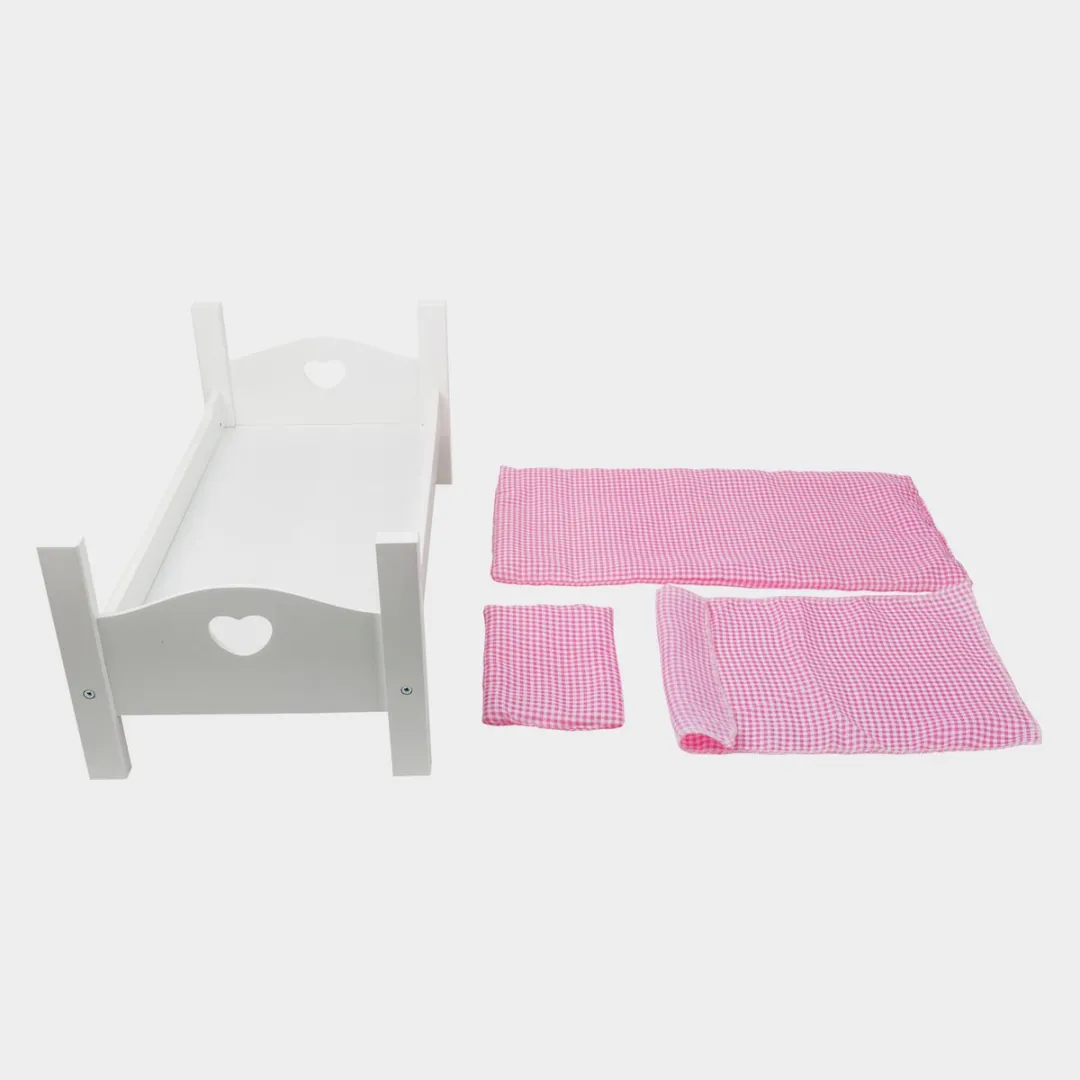 Small Foot Poppenbed 50cm - Wit/Rozem - afbeelding 6 van 6