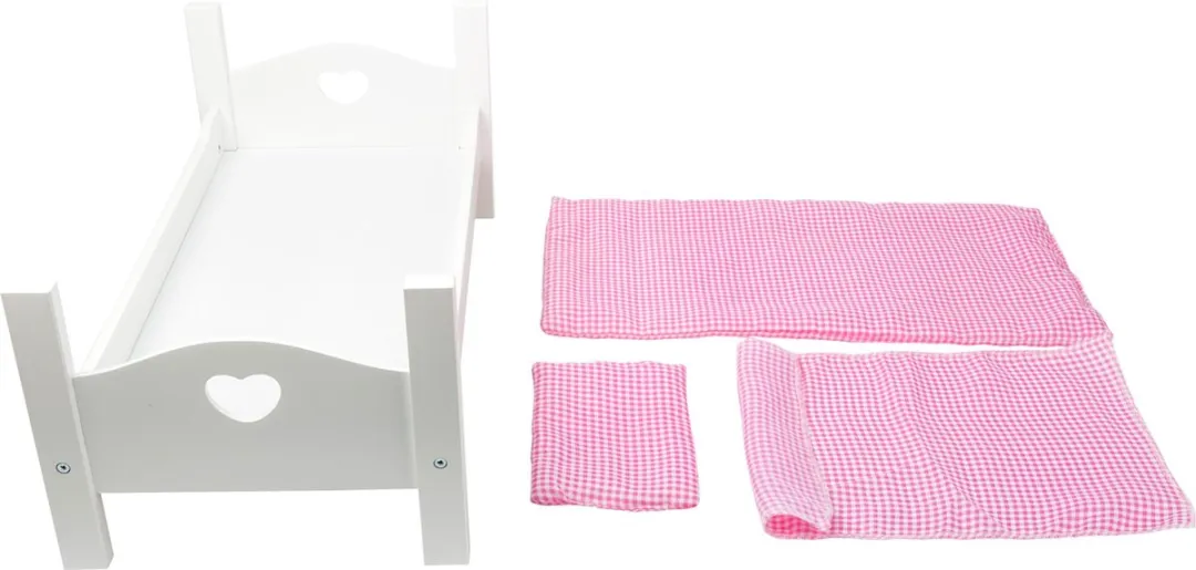 Small Foot Poppenbed 50cm - Wit/Rozem