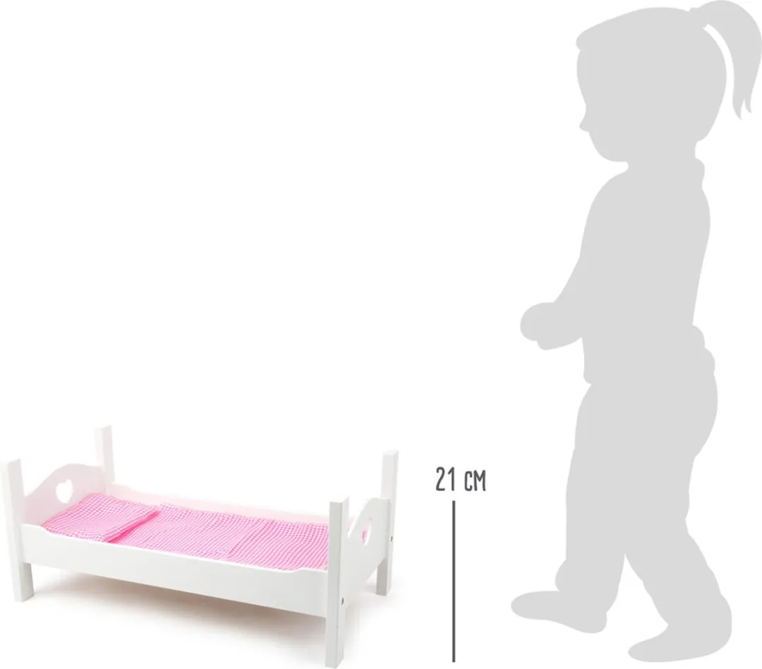 Small Foot Poppenbed 50cm - Wit/Rozem