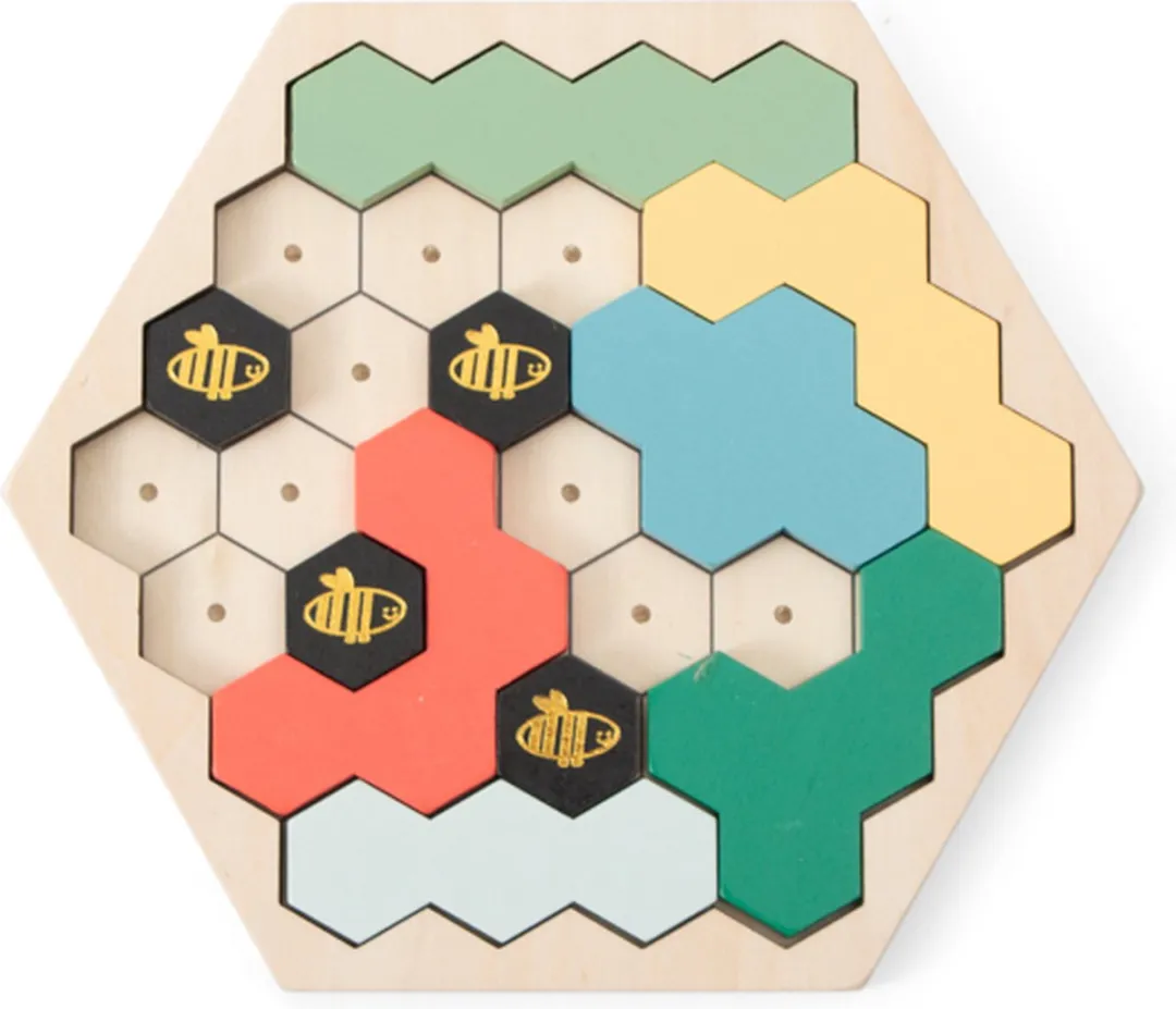 BS Toys Houten Puzzel Spel Bijtjezzz GA346 - 43-delig - Multicolor