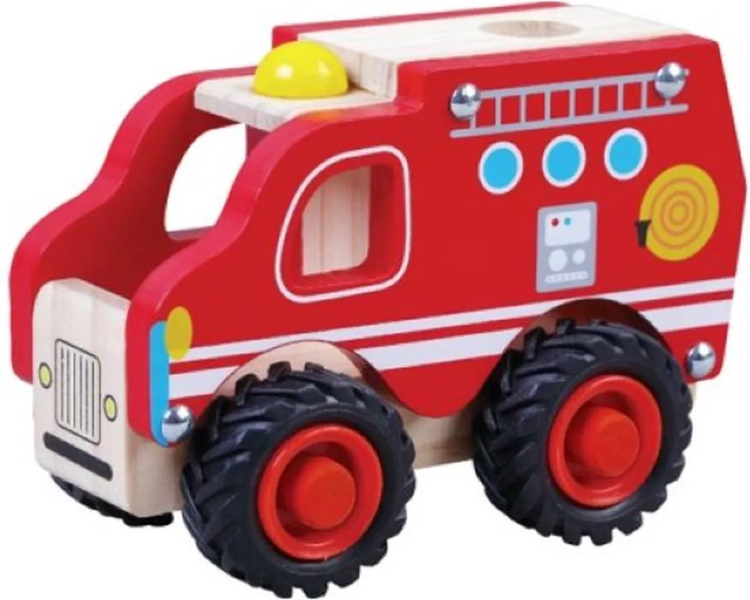Egmont Toys Houten Brandweerauto ET511041 - Bonte kleuren