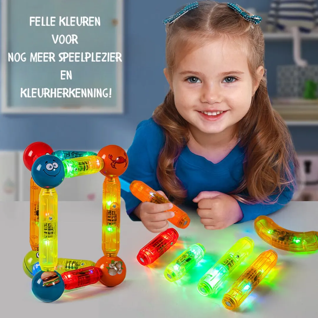 MagniToys Magnetische Bouwstenen 52-delig - LED-Lichtjes - afbeelding 6 van 6