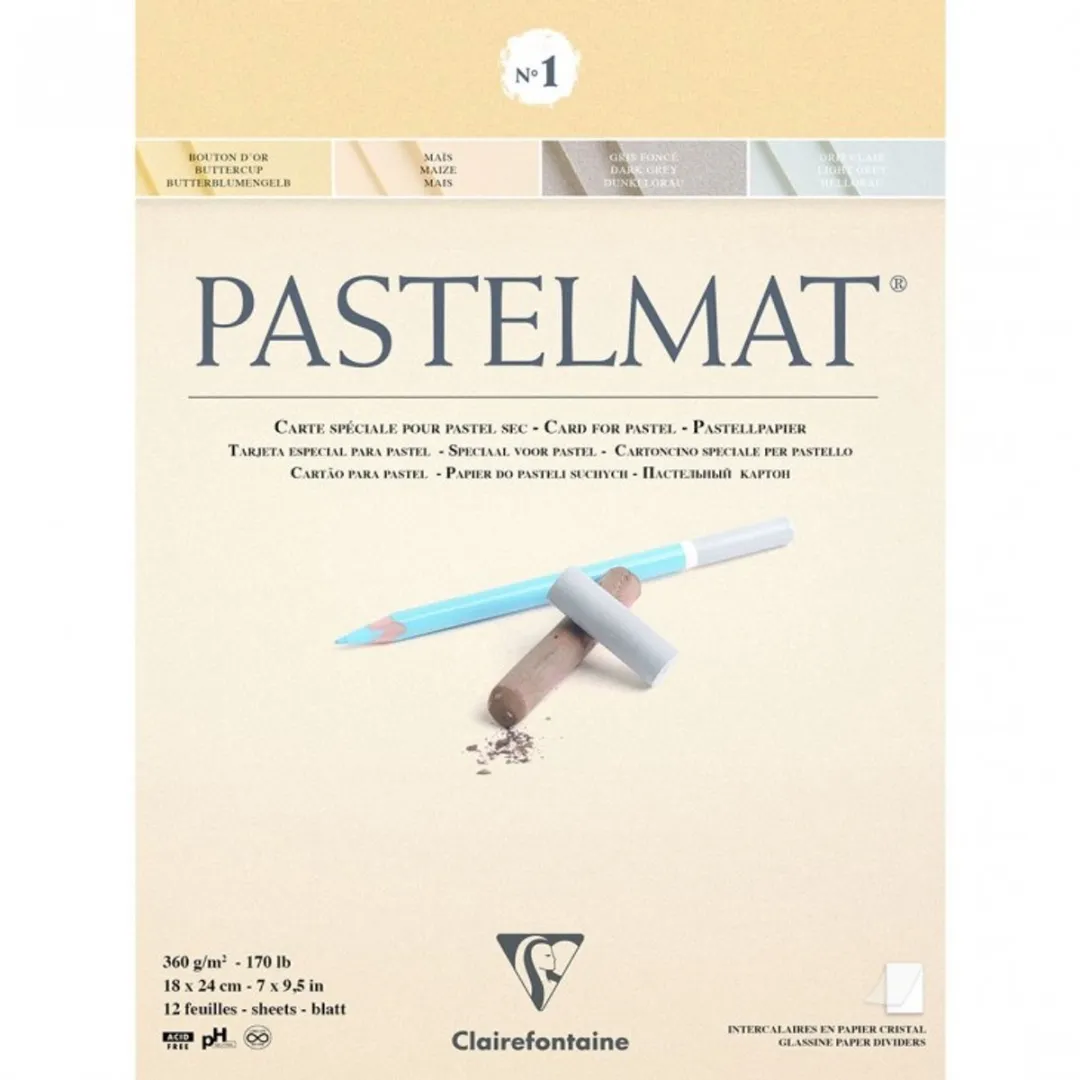 Clairefontaine Pastelmat Pad 17x24cm - Creme/Grijs