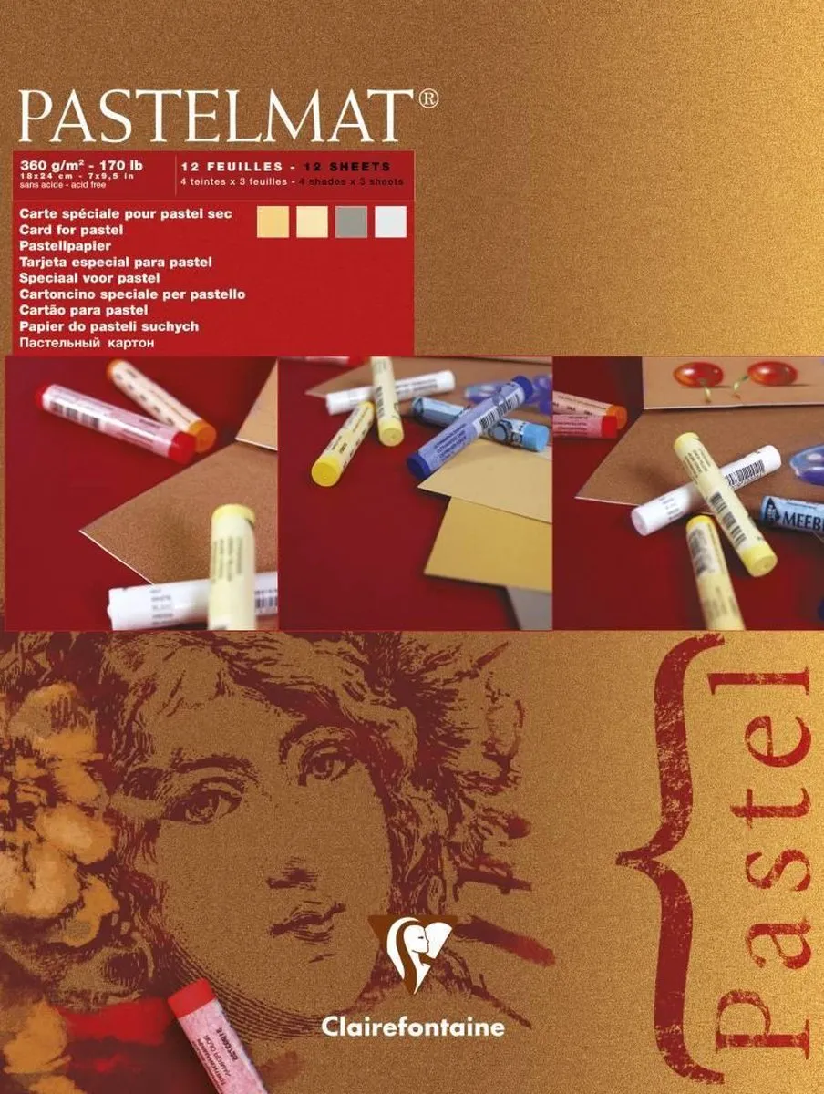 Clairefontaine Pastelmat Pad 17x24cm - Creme/Grijs