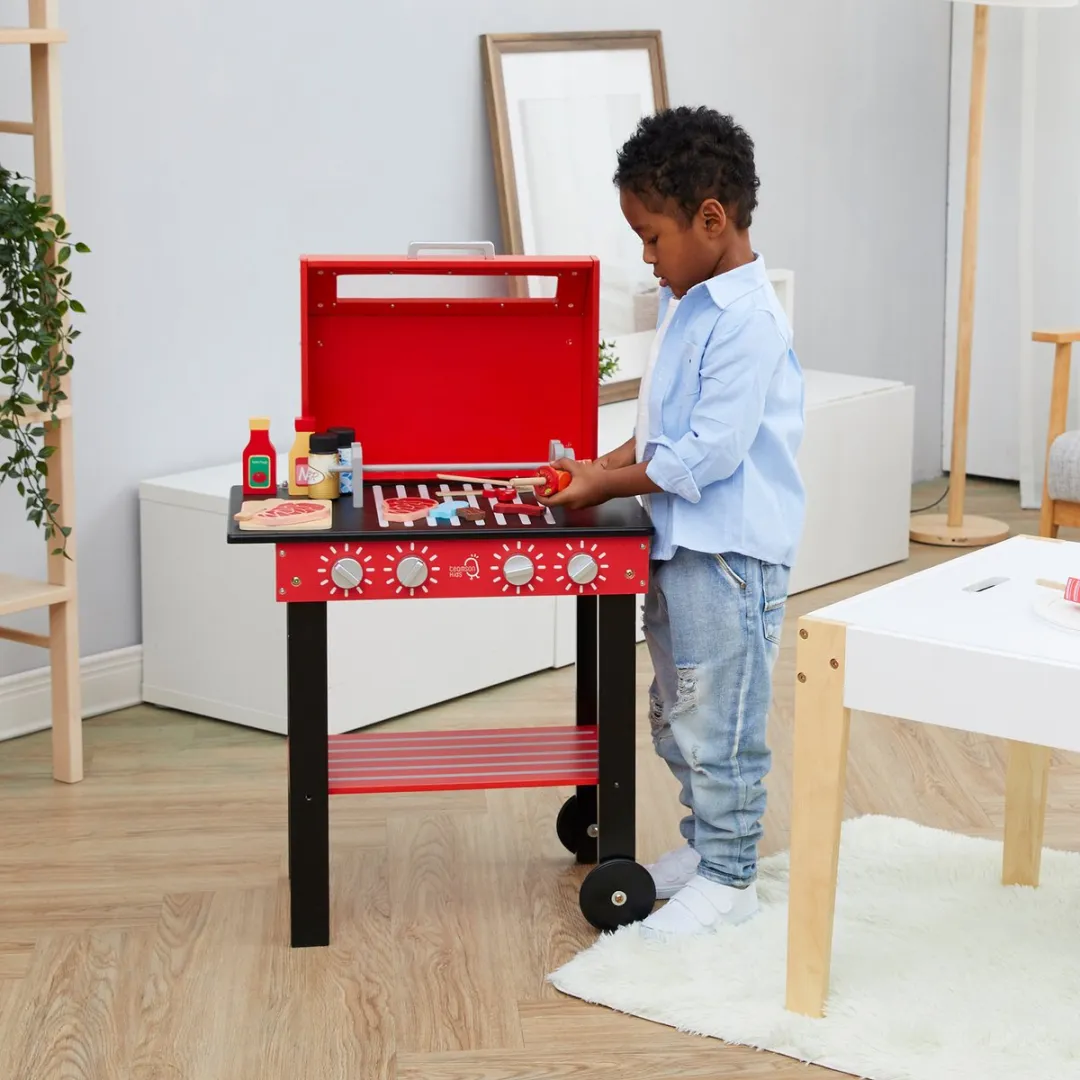 Teamson Kids Barbecue Speelgoed - 25 Accessoires - Rood