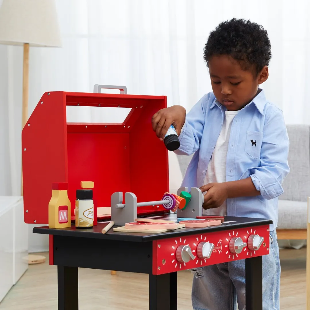 Teamson Kids Barbecue Speelgoed - 25 Accessoires - Rood