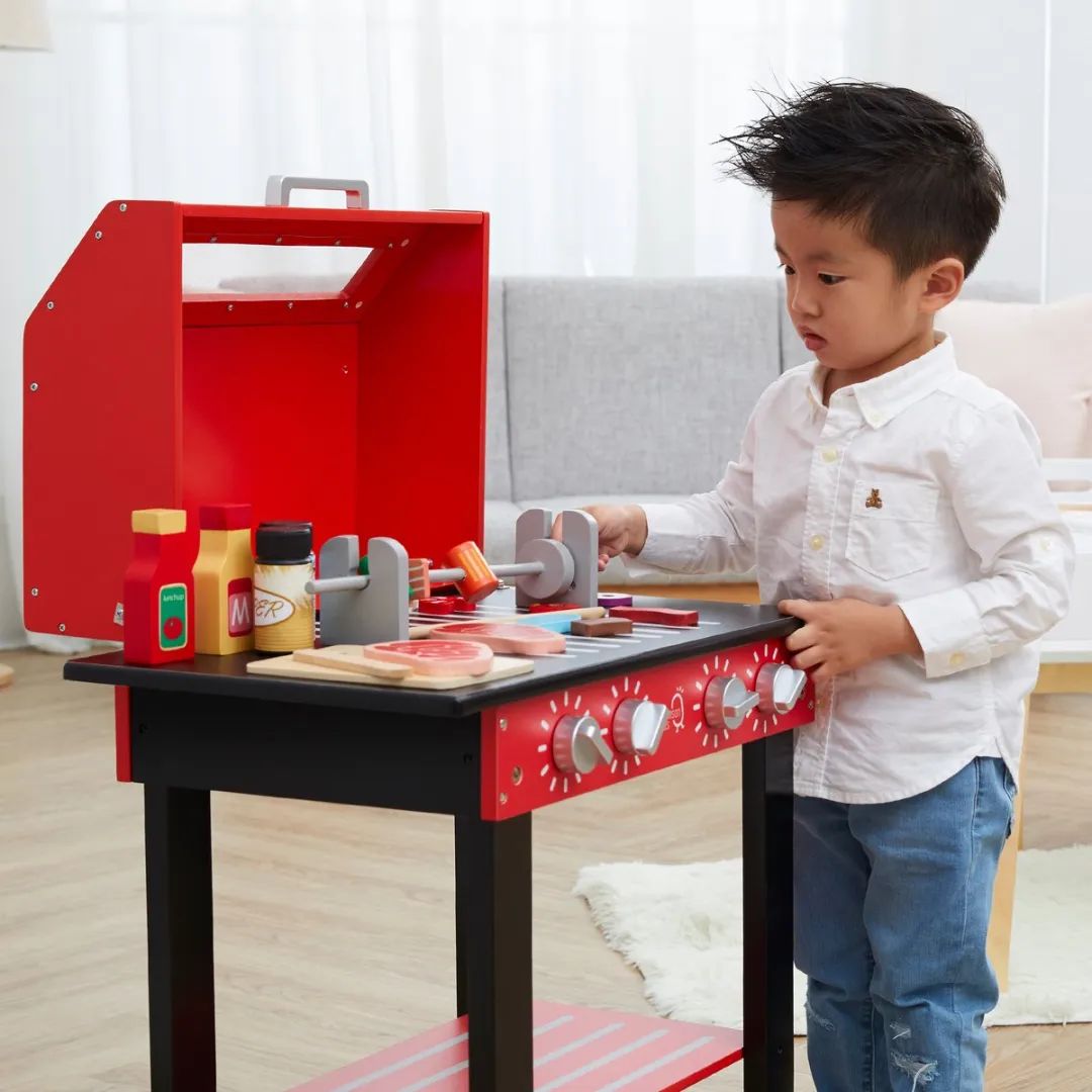 Teamson Kids Barbecue Speelgoed - 25 Accessoires - Rood