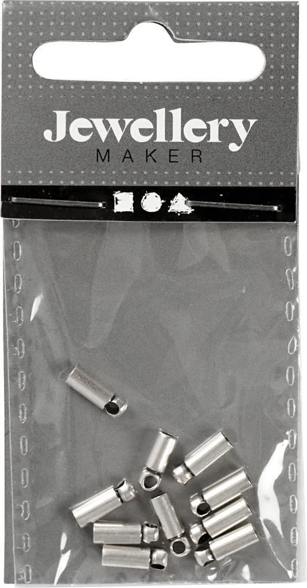 Creativ Company Eindkappen 2x8mm - 10 Stuks Verzilverd