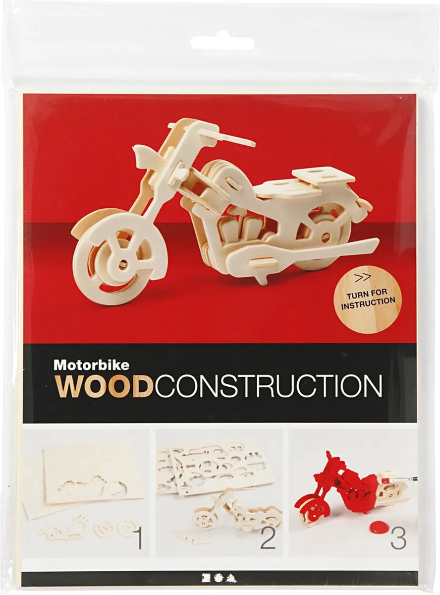 Creativ Company Triplex 3D Puzzel Motor 19x9x9cm - Wooden