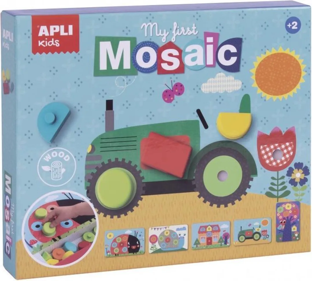Apli Kids Mijn Eerste Houten Blokken Mozaïekspel 17652 - Multicolor