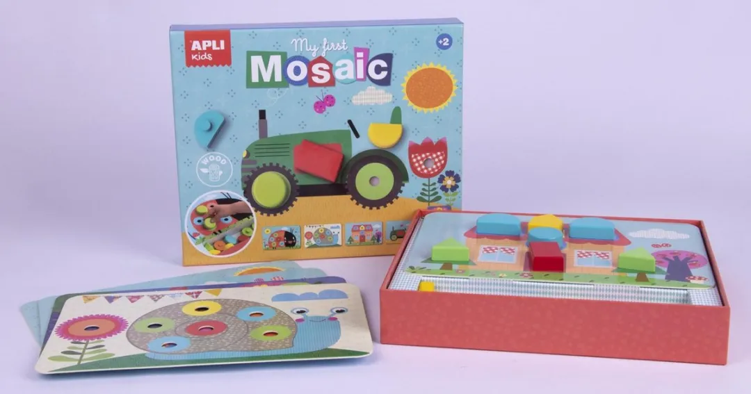 Apli Kids Mijn Eerste Houten Blokken Mozaïekspel 17652 - Multicolor