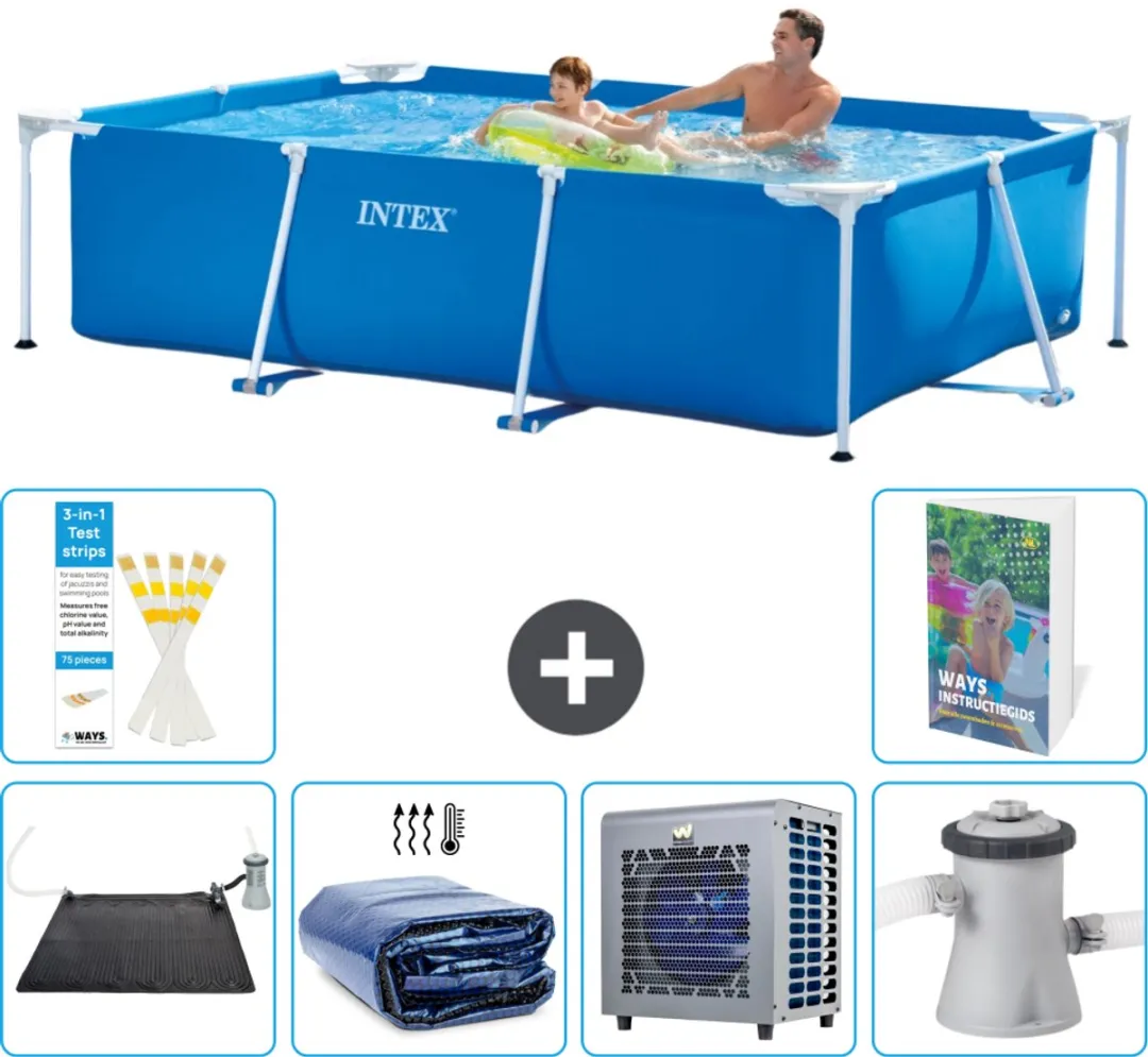 Intex Rechthoekig Frame Zwembad 260x160cm Blauw