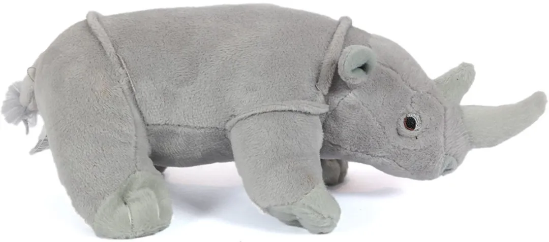 PIA Soft Toys Pluche Neushoorn Knuffel 23cm - Grijs
