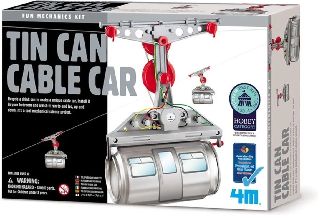 4M Fun Mechanics Kabelbaan Hobbyset - Grijs - 2x AA - afbeelding 2 van 6