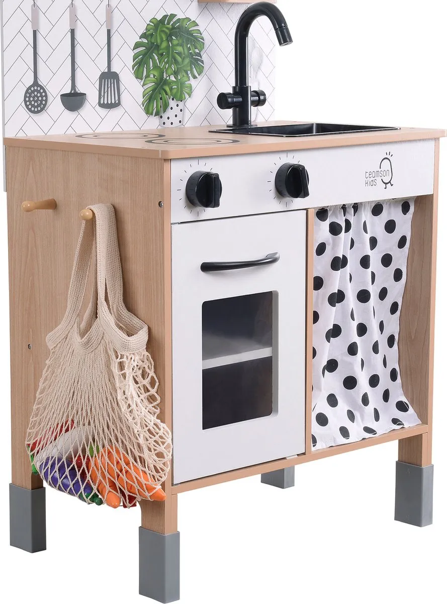 Teamson Kids Modern Houten Speelkeuken - Zwart/Wit