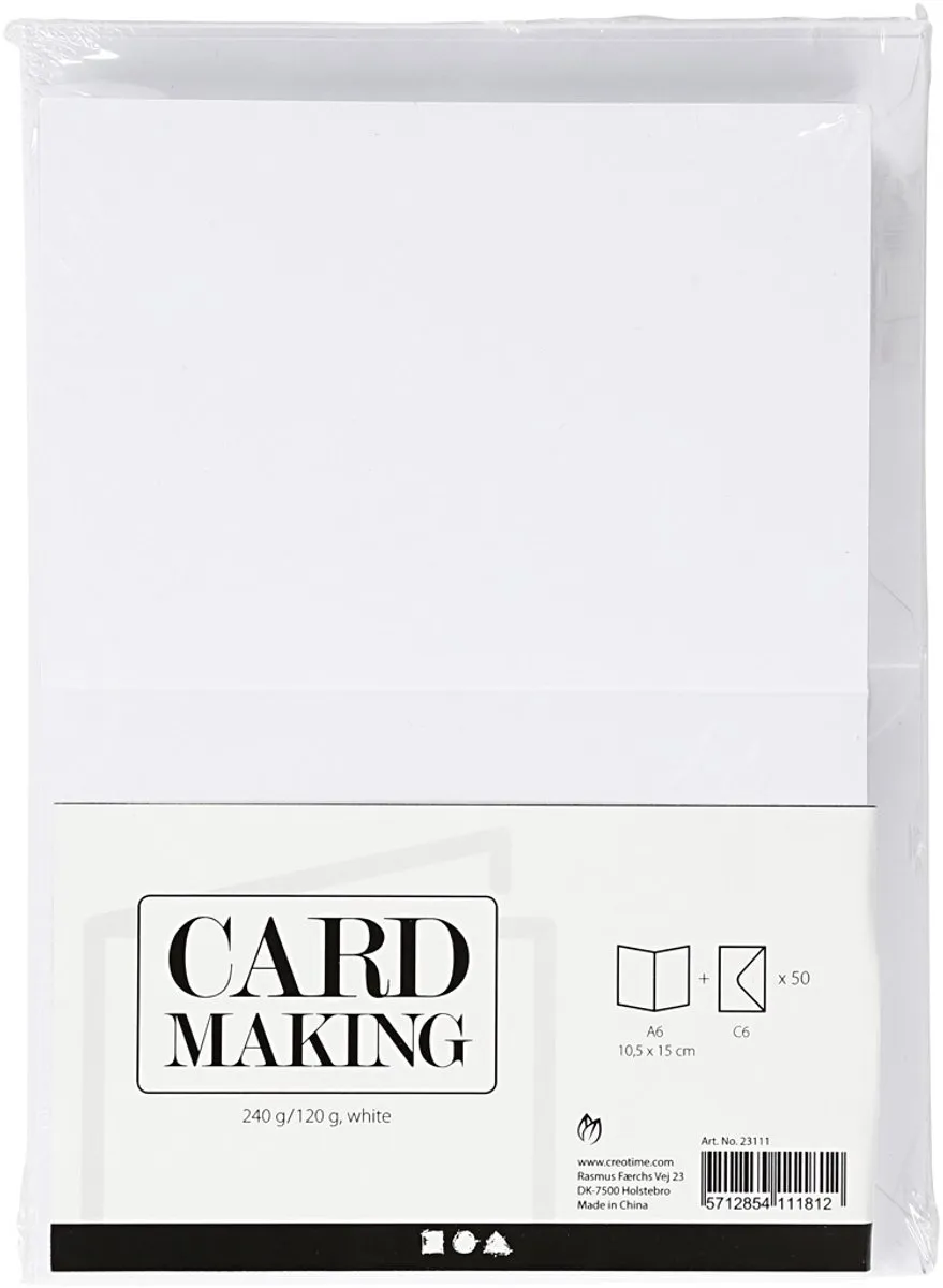 Creativ Company Kaarten & Enveloppen Wit 10,5x15cm - 50 Sets