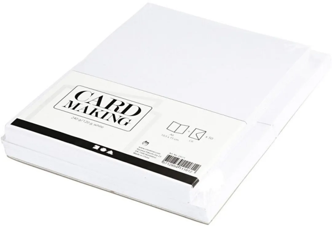 Creativ Company Kaarten & Enveloppen Wit 10,5x15cm - 50 Sets