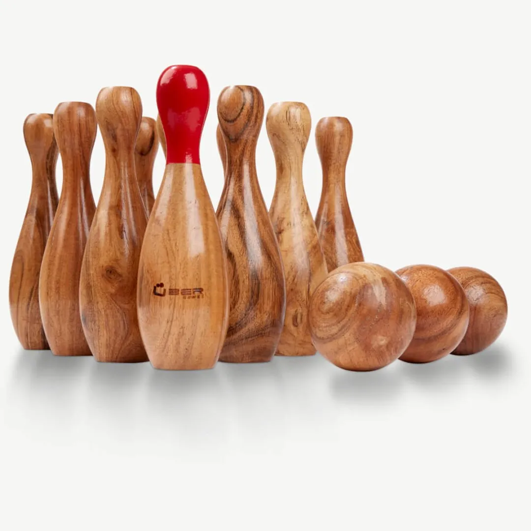 Ubergames Bowling Skittles Set Eco Hardhout - 23cm