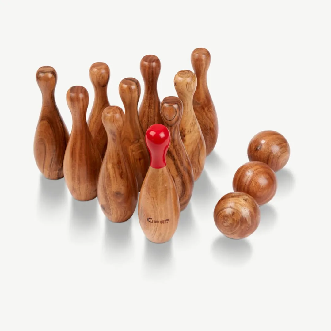 Ubergames Bowling Skittles Set Eco Hardhout - 23cm