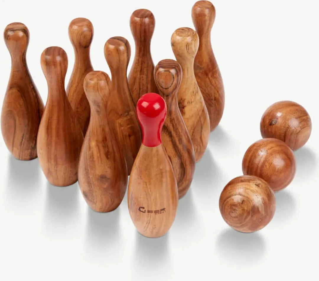 Ubergames Bowling Skittles Set Eco Hardhout - 23cm