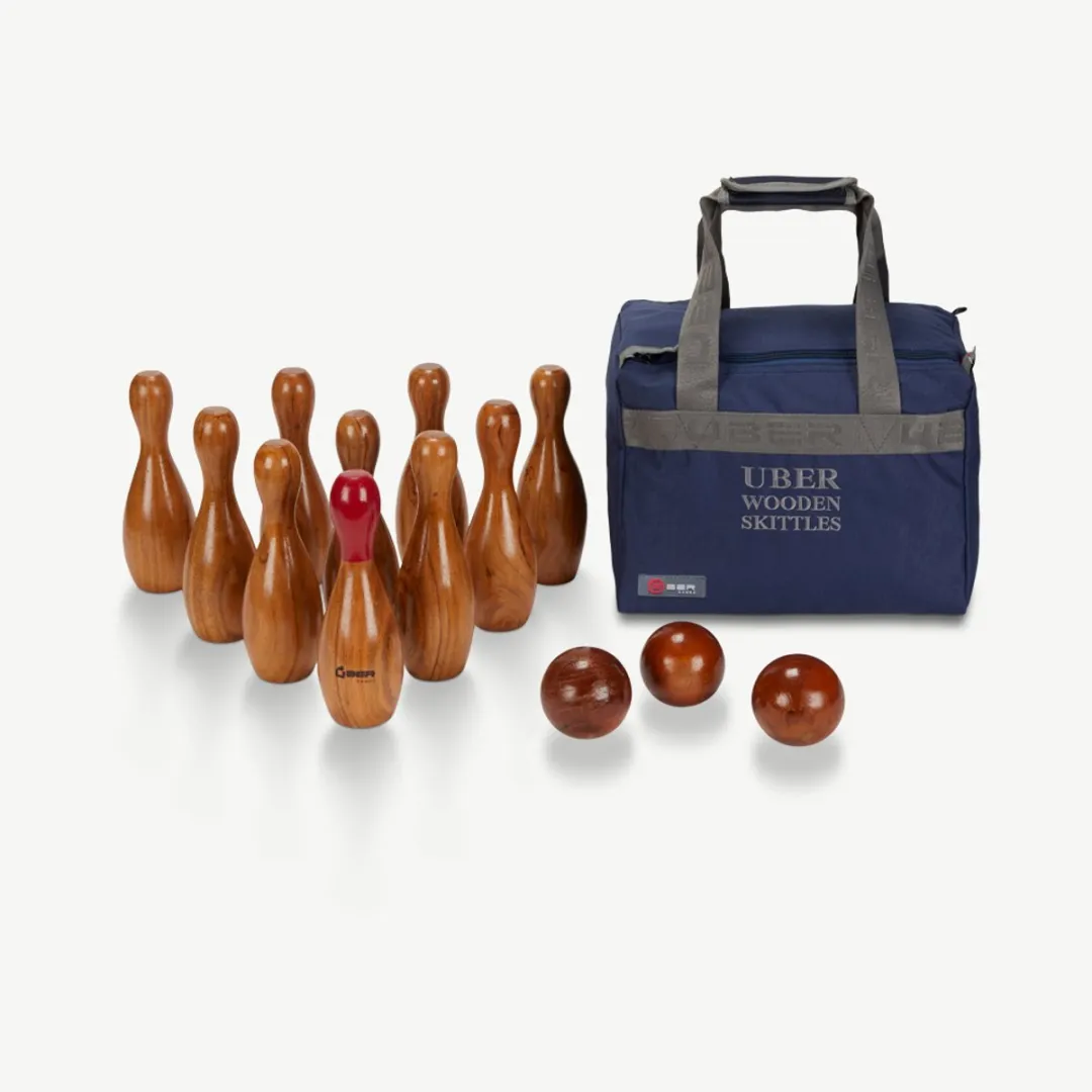 Ubergames Bowling Skittles Set Eco Hardhout