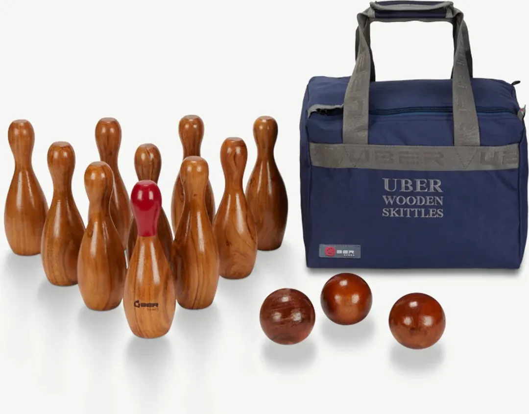 Ubergames Bowling Skittles Set Eco Hardhout - 23cm