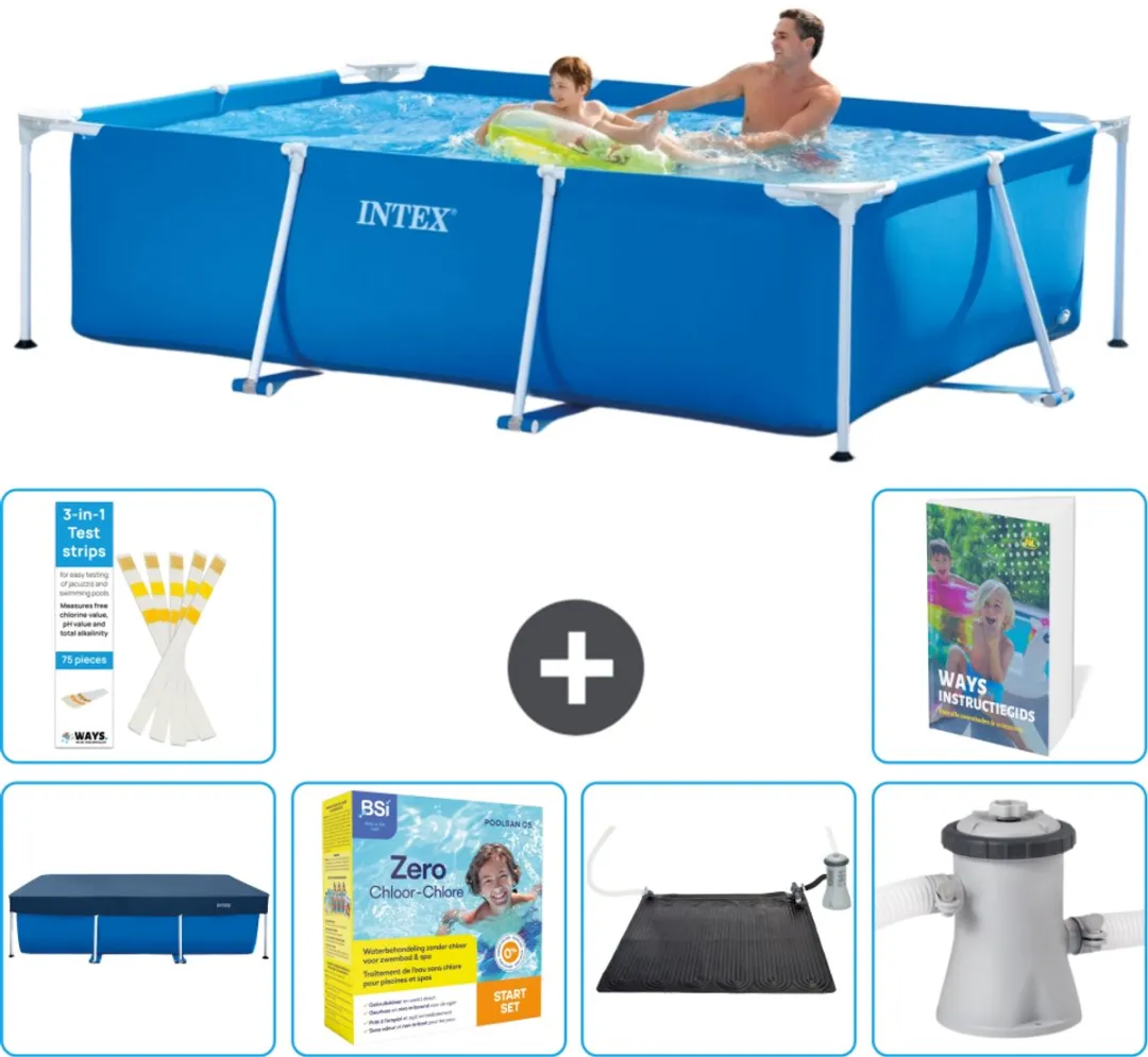 Intex Rechthoekig Frame Zwembad 260x160cm Blauw - 2282L - 7-delig - afbeelding 2 van 6
